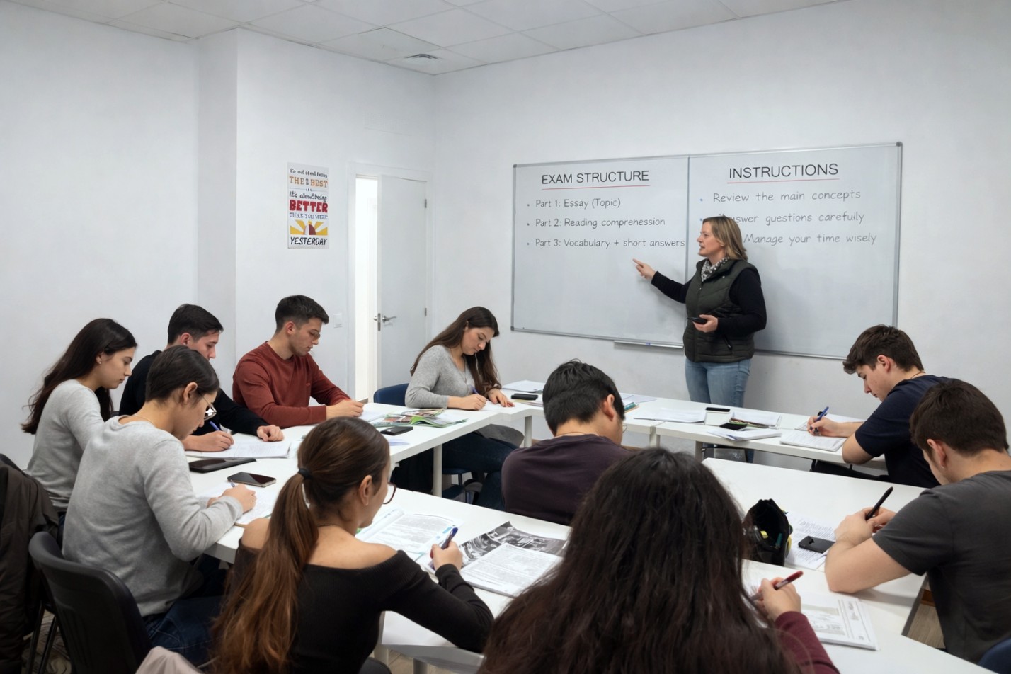Alumno realizando una clase gratuita de inglés en Abbey Road British Academy en La Pobla de Vallbona